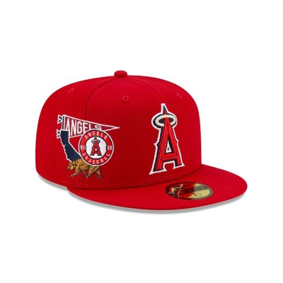 Los Angeles Angels Gorra | New Era MLB City Patch 59fifty Fitted Cap Mexico - Rojos